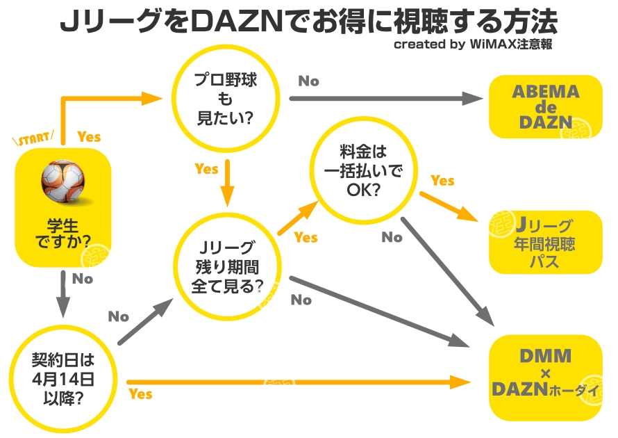 Jリーグ視聴用DAZNの選び方