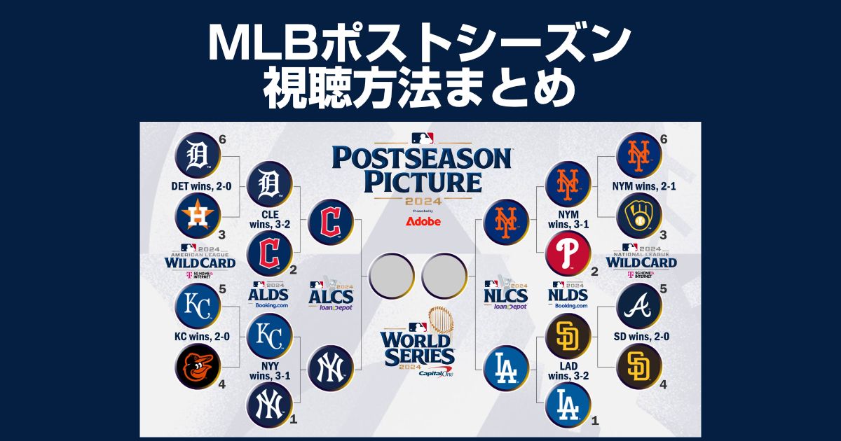 MLBポストシーズンの配信・放送を視聴する方法まとめ!大谷さんの出場決定!!